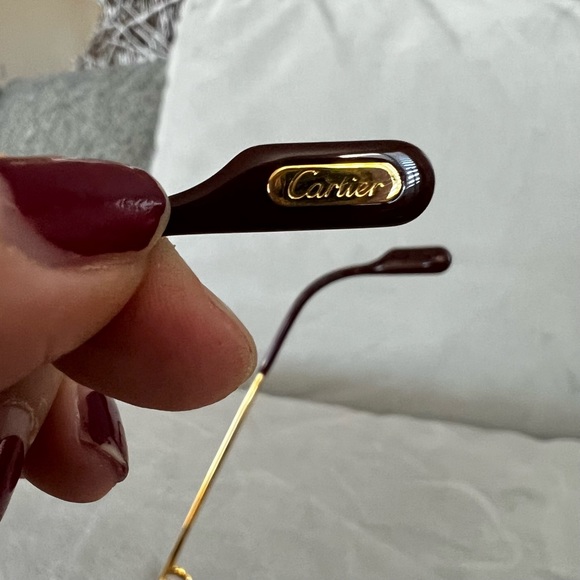 (SOLD)Rare Cartier Santos 24K Gold-plated Aviator Sunglasses (Vintage) - Picture 6 of 16